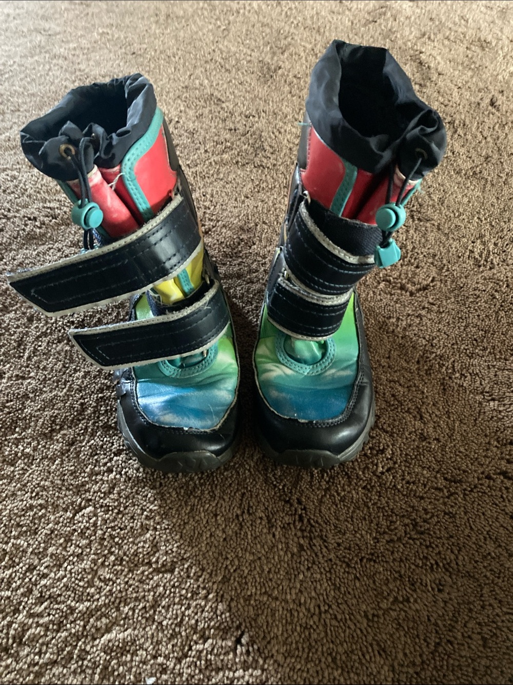 Lands' End Kids Rainbow Winter Boots with Black Straps